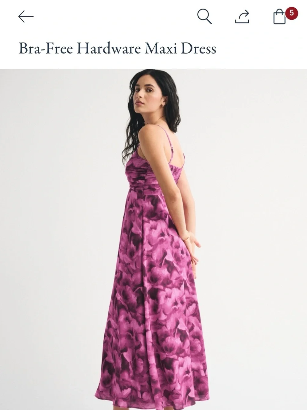 Abercrombie & Fitch Pink Floral Bra-Free Hardware Maxi Dress